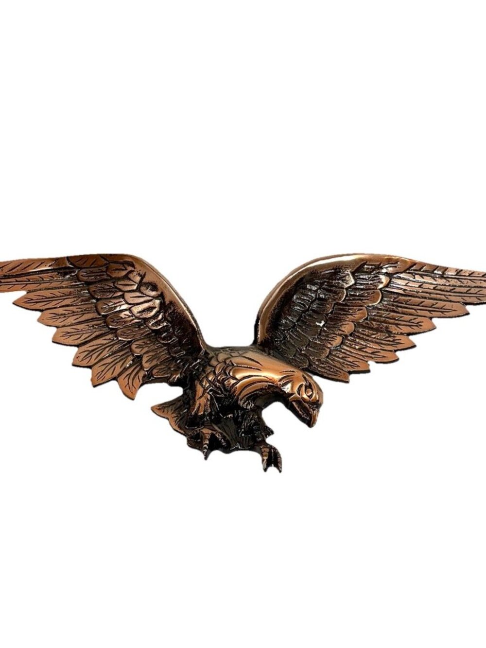 Vintage Metal Cast AMERICAN EAGLE 26” Wingspan Wall Hanging Copper Tone Japan